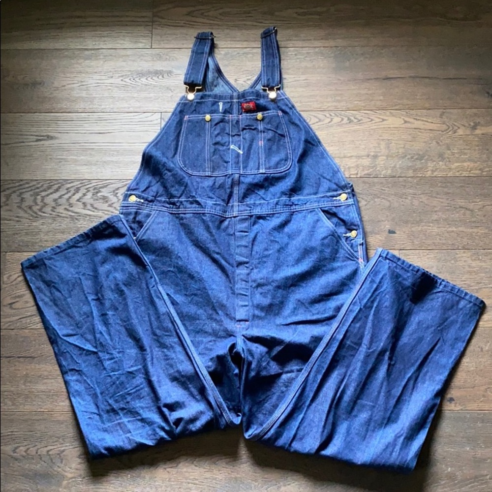 Dickies Bib Denim Blue Work Overalls NWOT 42x30